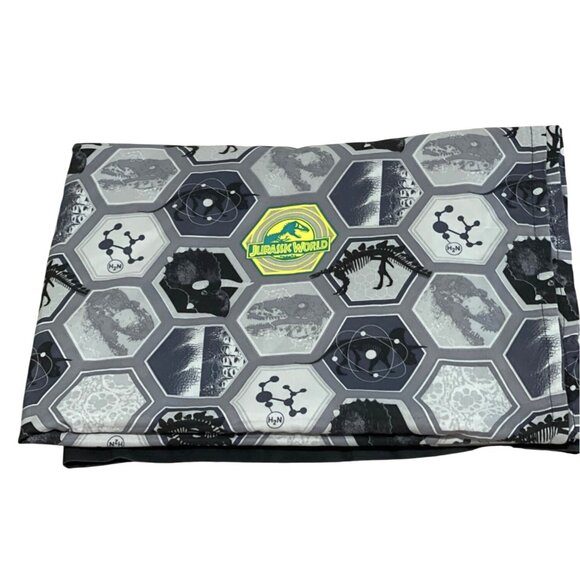 Kid Jurassic Park World Dinosaur Twin Flat Bed Sheet T Rex Bone Black Green Grey - Picture 5 of 9